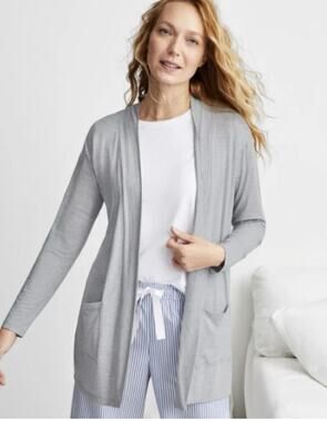 State of Day Women's Knit Open Front Cardigan - Grey Heather. Large